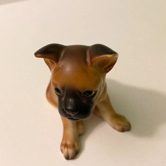 Vintage Porcelain Boxer Dog Figurine Japan 3 Inch  Tall Puppy Figure - Picture 10 of 14